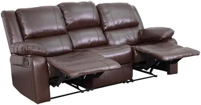 Alt view image 17 of 19 - Harmony Series Brown LeatherSoft Sofa with Two Built-In Recliners
