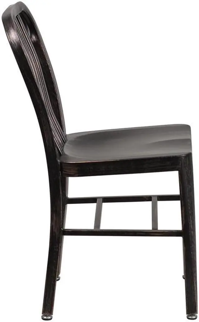 Alt view image 14 of 20 - Flash Furniture Black-Antique Gold Metal Indoor-Outdoor Chair (CH-61200-18-BQ-GG) CH6120018BQ