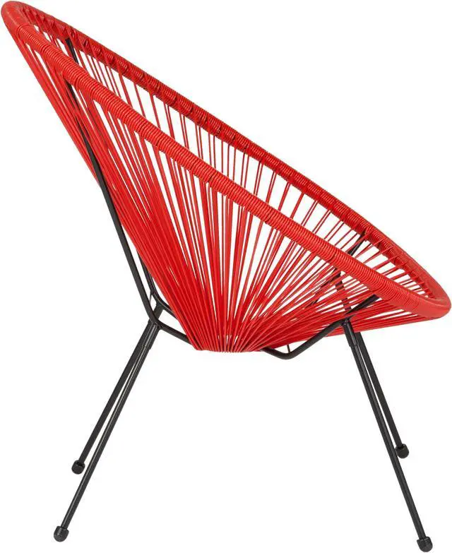 Alt view image 17 of 20 - Valencia Oval Comfort Series Take Ten Red Rattan Lounge Chair