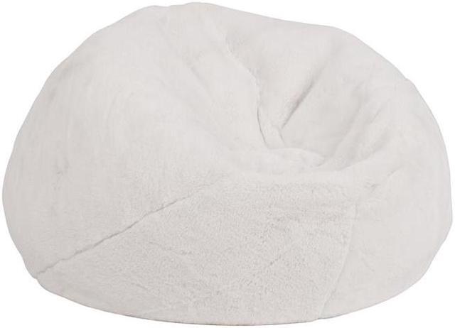 Main image of Small White Furry Kids Bean Bag Chair