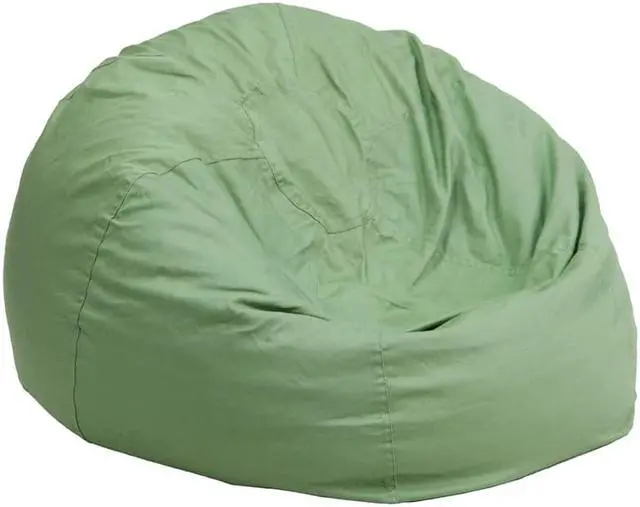 Alt view image 5 of 19 - Oversized Solid Green Bean Bag Chair