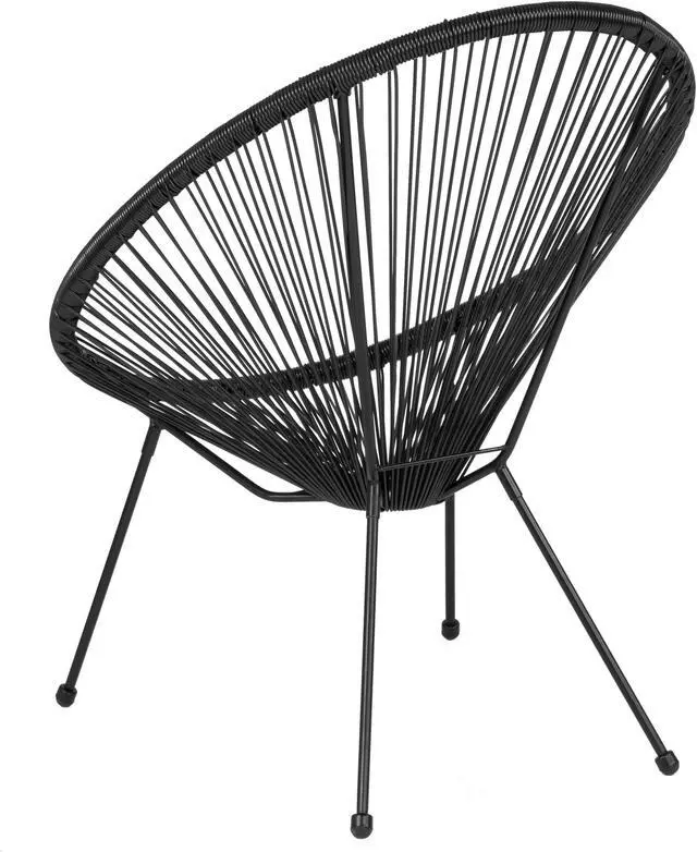 Alt view image 15 of 20 - Valencia Oval Comfort Series Take Ten Black Rattan Lounge Chair