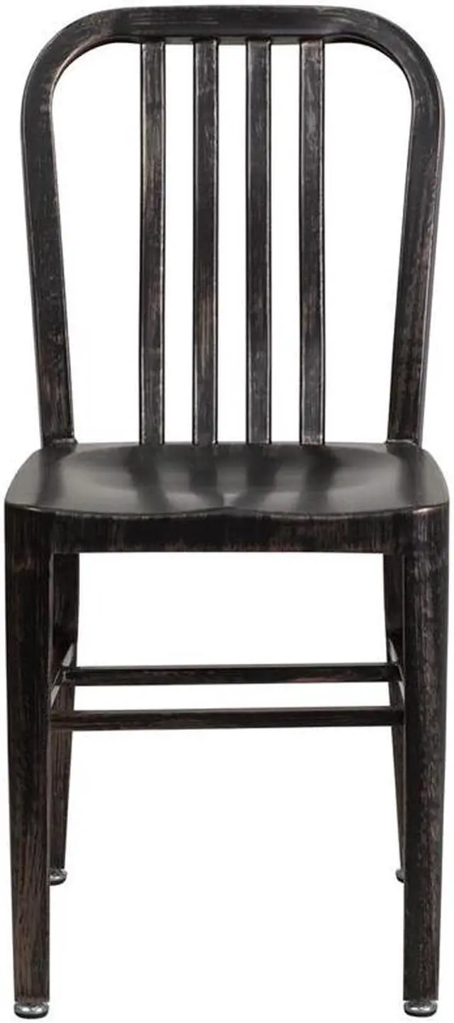 Alt view image 16 of 20 - Flash Furniture Black-Antique Gold Metal Indoor-Outdoor Chair (CH-61200-18-BQ-GG) CH6120018BQ