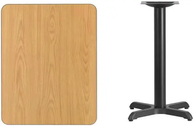 Alt view image 2 of 10 - Flash Furniture 24 by 30" Rectangular Natural Laminate Table Top with 22 by 22" Table Height Base