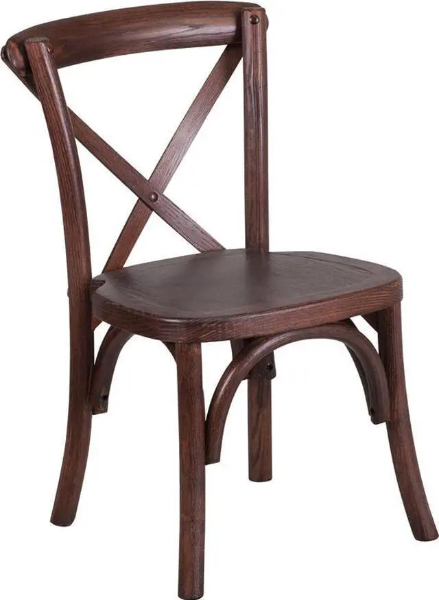 Main image of HERCULES Series Stackable Kids Mahogany Wood Cross Back Chair