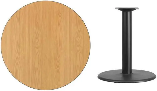 Alt view image 2 of 14 - Flash Furniture 36" Round Natural Laminate Table Top with 24" Round Table Height Base