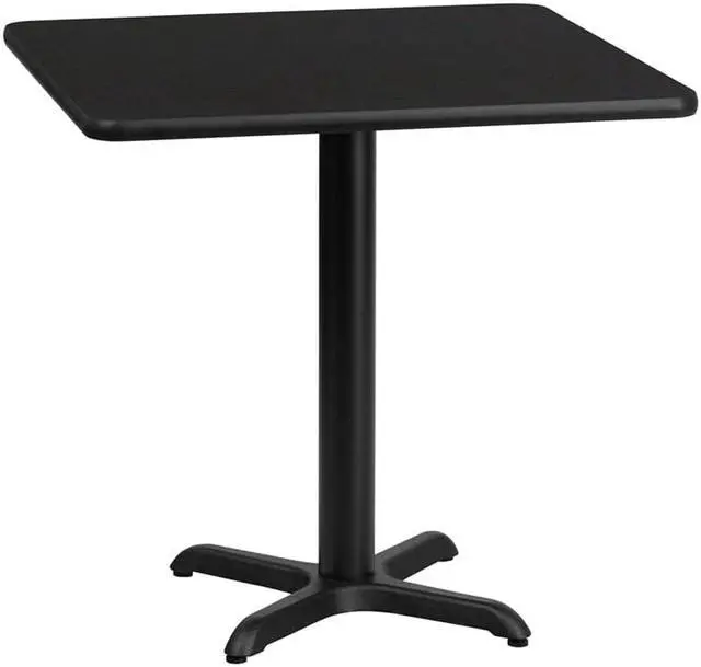 Alt view image 6 of 19 - 30'' Square Black Laminate Table Top with 22'' x 22'' Table Height Base