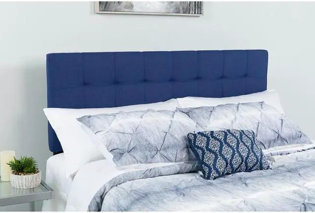 Alt view image 8 of 20 - Bedford Tufted Upholstered Full Size Headboard in Navy Fabric