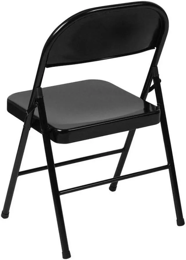 Alt view image 15 of 20 - HERCULES Series Double Braced Black Metal Folding Chair