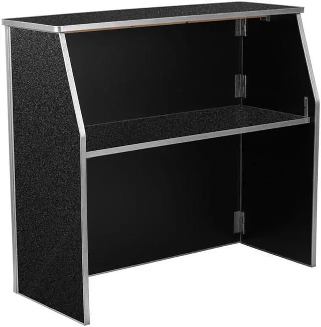 Alt view image 2 of 3 - Flash Furniture 4' Black Marble Laminate Foldable Bar