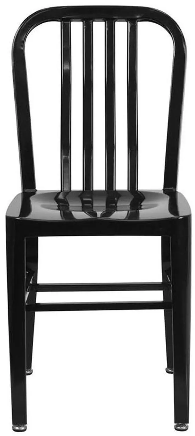 Alt view image 12 of 20 - Commercial Grade Black Metal Indoor-Outdoor Chair