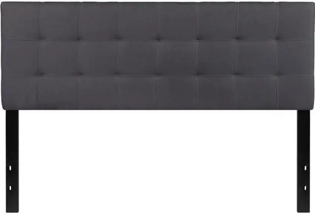 Alt view image 2 of 16 - Bedford Tufted Upholstered Queen Size Headboard in Dark Gray Fabric