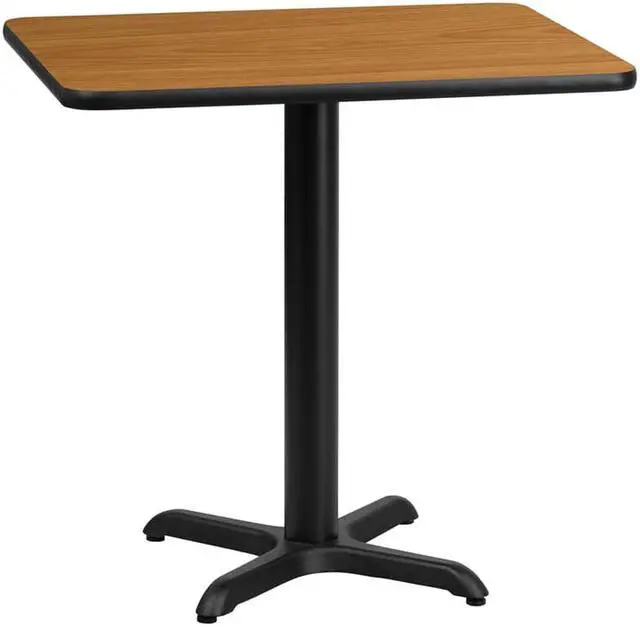 Main image of Flash Furniture 24 by 30" Rectangular Natural Laminate Table Top with 22 by 22" Table Height Base