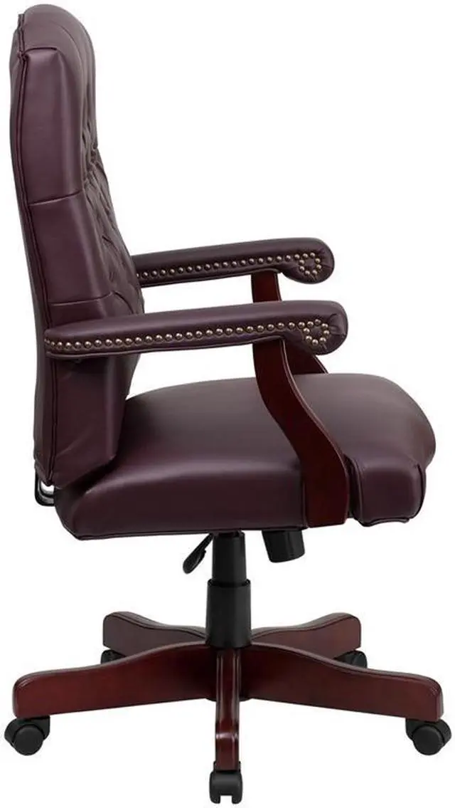 Alt view image 5 of 20 - Martha Washington Burgundy LeatherSoft Executive Swivel Office Chair with Arms