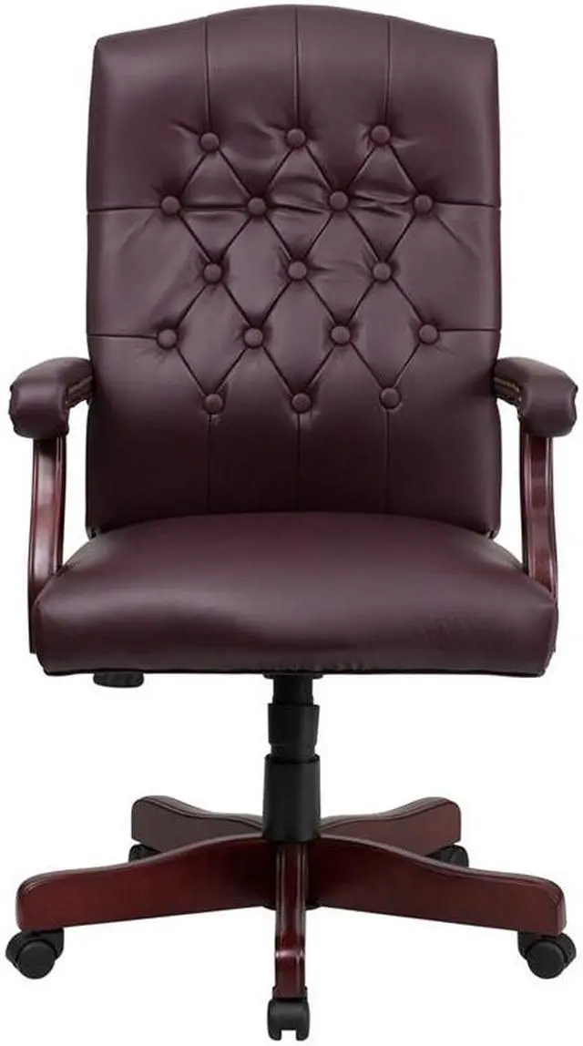 Alt view image 7 of 20 - Martha Washington Burgundy LeatherSoft Executive Swivel Office Chair with Arms
