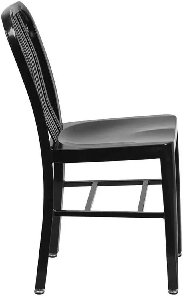 Alt view image 10 of 20 - Commercial Grade Black Metal Indoor-Outdoor Chair