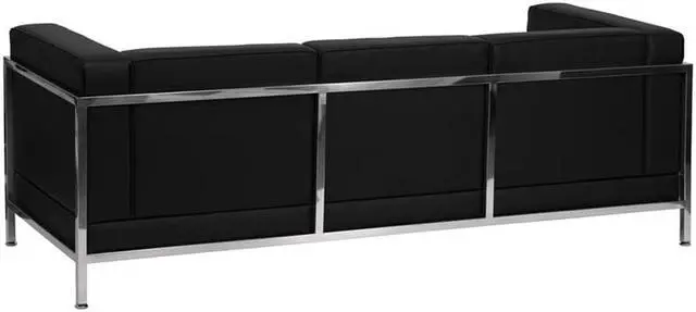 Alt view image 2 of 12 - Flash Furniture Hercules Imagination Series Contemporary Black Leather Sofa with Encasing Frame