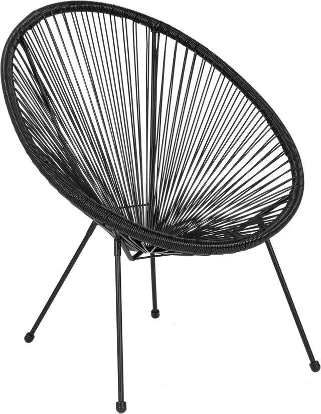 Alt view image 13 of 20 - Valencia Oval Comfort Series Take Ten Black Rattan Lounge Chair