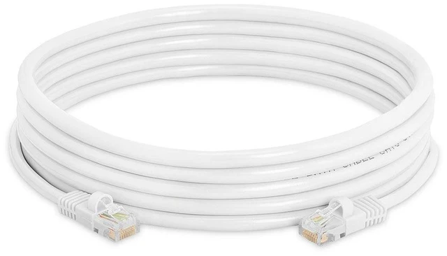 Alt view image 2 of 2 - Cmple - RJ45 CAT5 CAT5E ETHERNET LAN NETWORK CABLE -15 FT White