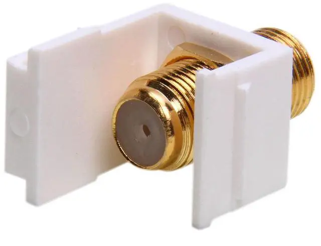 Alt view image 2 of 2 - Cmple - Keystone Jack-Modular F Type(Gold Plated) WHITE