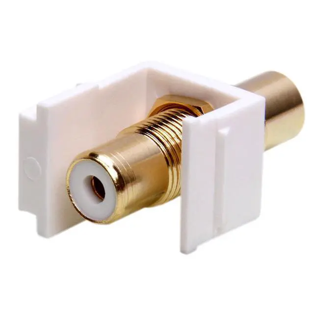 Alt view image 2 of 2 - Cmple - Keystone Jack - Modular RCA with White Center (White)
