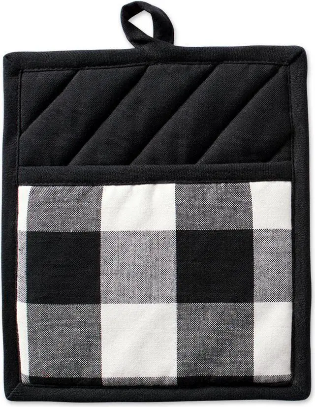 Alt view image 2 of 2 - DII Black Buffalo Check Potholder & Dishtowel Kitchen Set