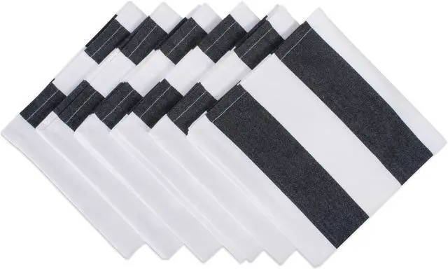 Main image of DII Black/White Dobby Stripe Napkin (Set of 6)