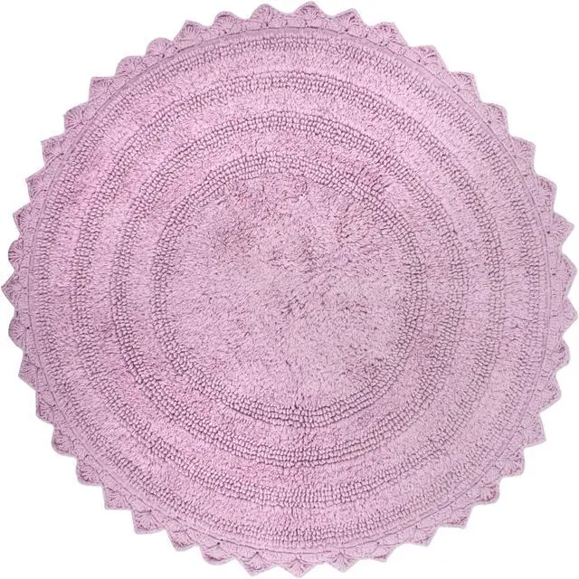 Main image of DII Mauve Round Crochet Bath Mat