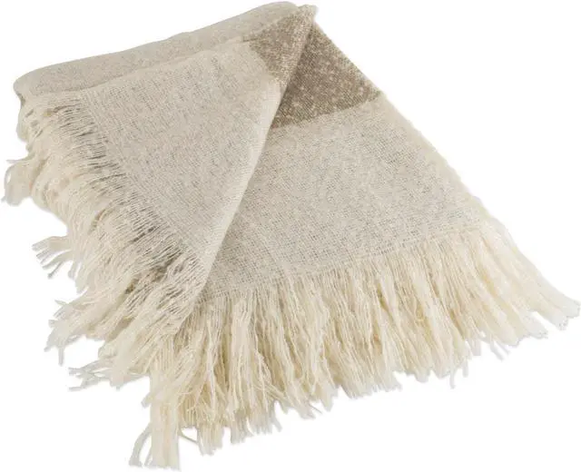 Main image of DII Rugby Stripe Acrylic Throw Brown