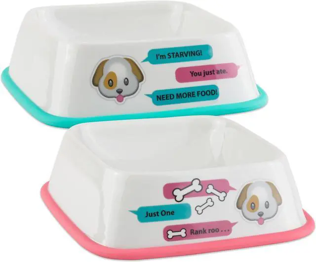 Main image of DII Pet Bowl Square Pet Emojis (Set of 2)