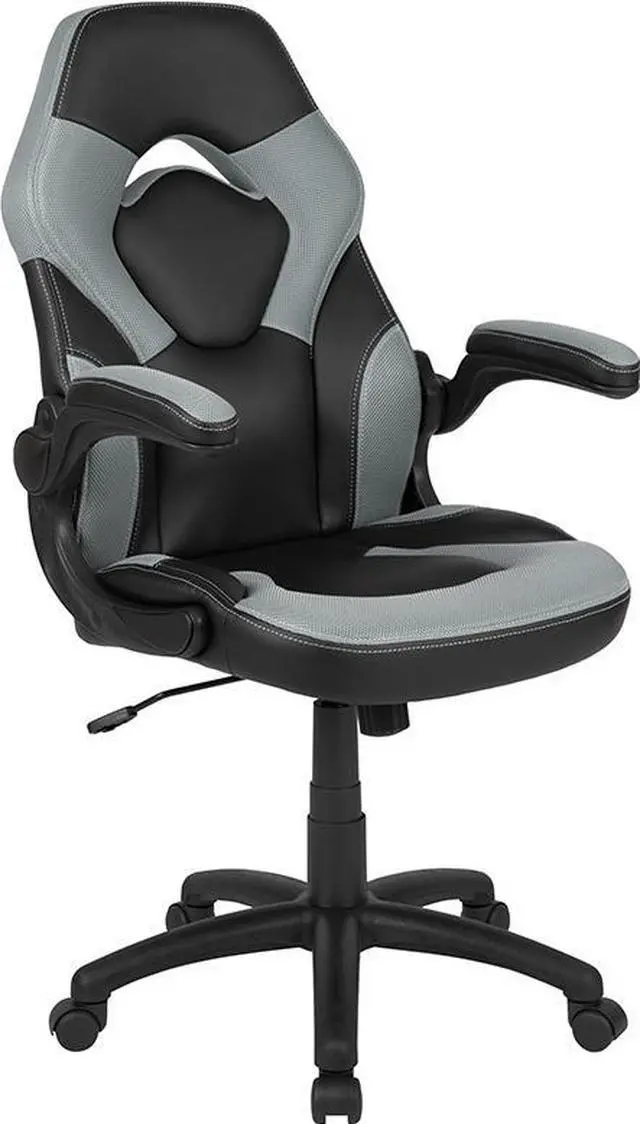 Alt view image 19 of 20 - X10 Gaming Chair Racing Office Ergonomic Computer PC Adjustable Swivel Chair with Flip-up Arms, Gray/Black LeatherSoft