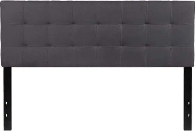 Alt view image 9 of 16 - Bedford Tufted Upholstered Queen Size Headboard in Dark Gray Fabric