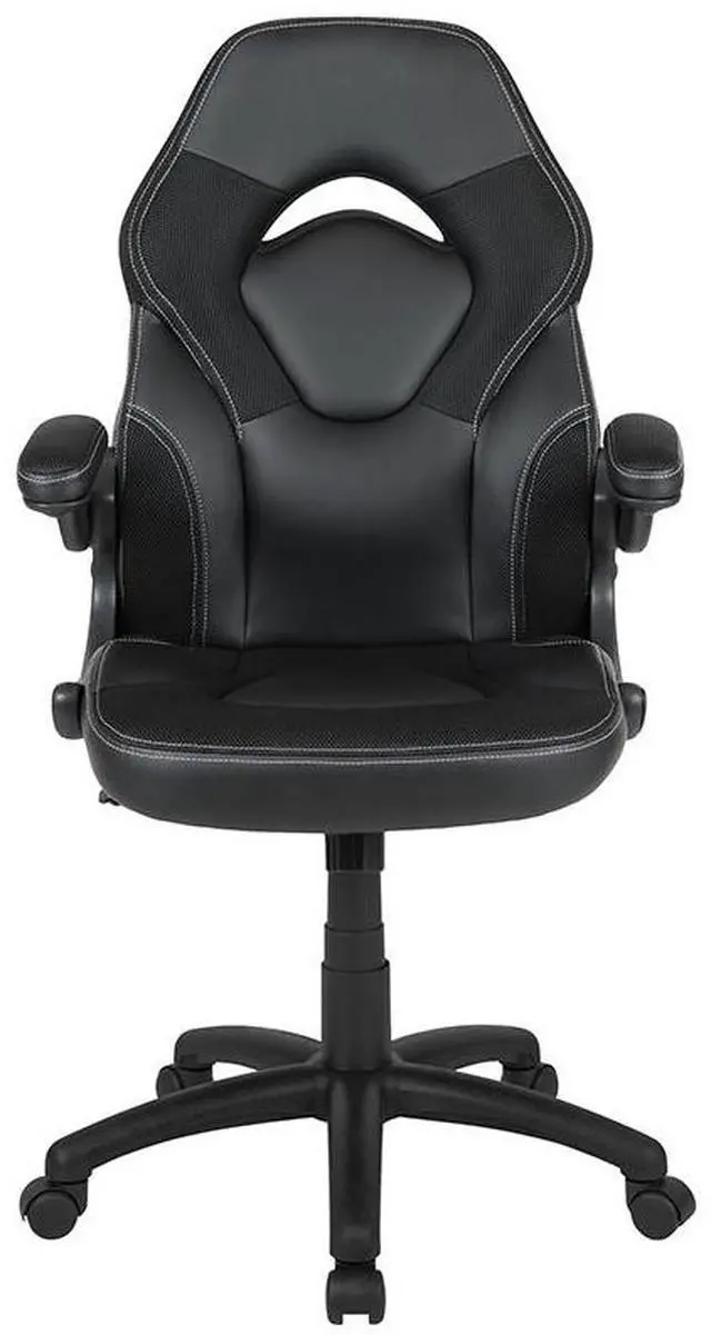 Alt view image 16 of 20 - X10 Gaming Chair Racing Office Ergonomic Computer PC Adjustable Swivel Chair with Flip-up Arms, Black LeatherSoft