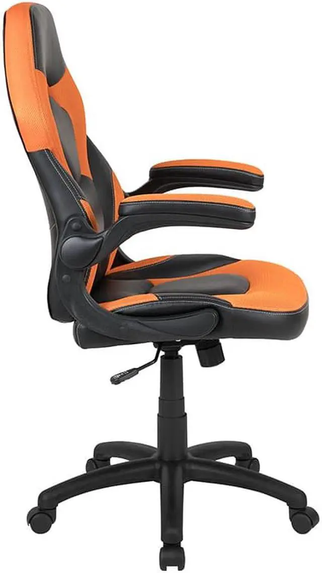 Alt view image 20 of 20 - X10 Gaming Chair Racing Office Ergonomic Computer PC Adjustable Swivel Chair with Flip-up Arms, Orange/Black LeatherSoft