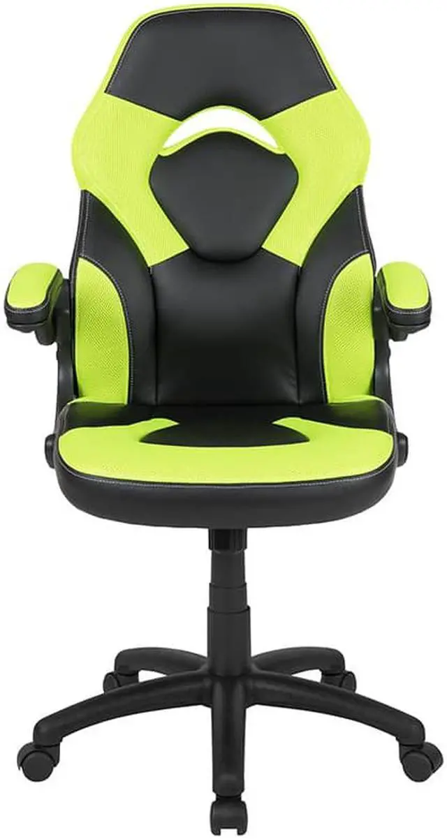 Alt view image 14 of 17 - X10 Gaming Chair Racing Office Ergonomic Computer PC Adjustable Swivel Chair with Flip-up Arms, Neon Green/Black LeatherSoft