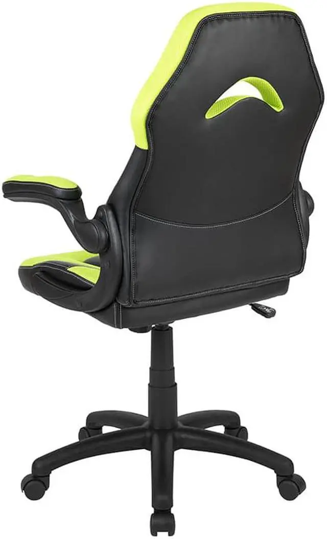 Alt view image 13 of 17 - X10 Gaming Chair Racing Office Ergonomic Computer PC Adjustable Swivel Chair with Flip-up Arms, Neon Green/Black LeatherSoft