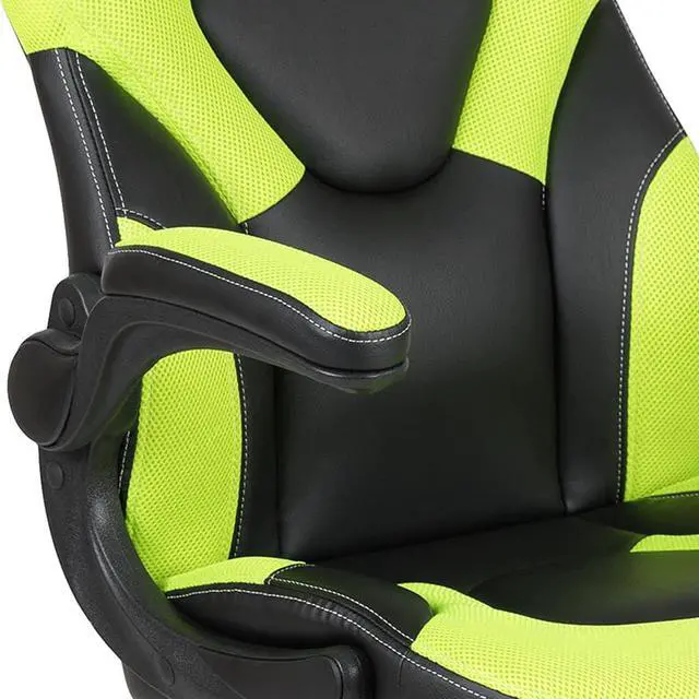 Alt view image 16 of 17 - X10 Gaming Chair Racing Office Ergonomic Computer PC Adjustable Swivel Chair with Flip-up Arms, Neon Green/Black LeatherSoft