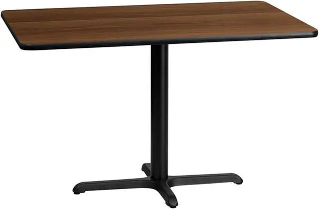 Alt view image 6 of 12 - 30'' x 48'' Rectangular Walnut Laminate Table Top with 22'' x 30'' Table Height Base