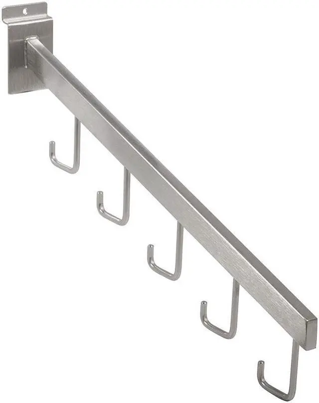 Main image of 5 Hook Rectangular Waterfall for Slatwall - Satin Nickel Finish,Pack Size - 24