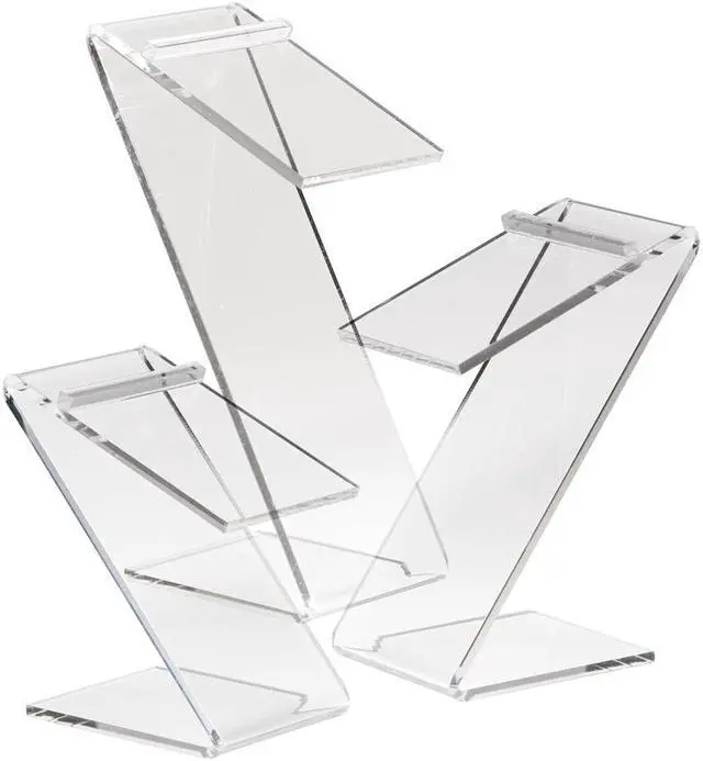 Main image of Set of 3 Beveled Edge Z-Shaped Shoe Risers - Clear Color,Pack Size - 6