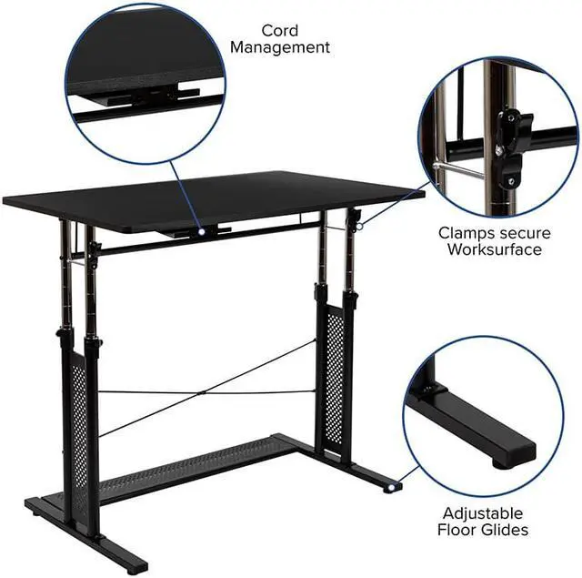 Alt view image 10 of 20 - Flash Furniture 39" Desk Office Bundle Set Black (BLNNAN21CPX5LBK)