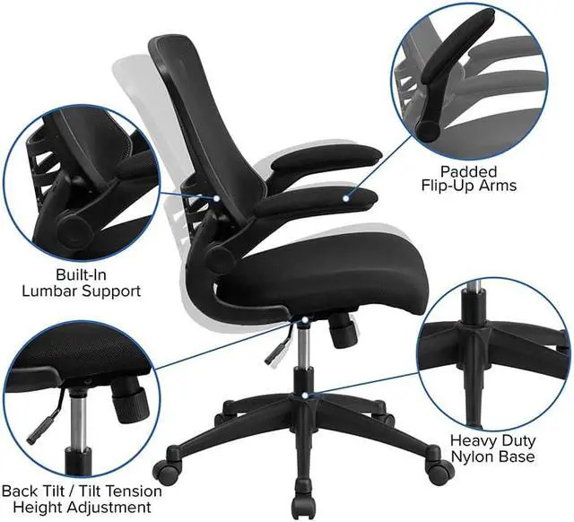 Alt view image 9 of 20 - Flash Furniture 39" Desk Office Bundle Set Black (BLNNAN21CPX5LBK)