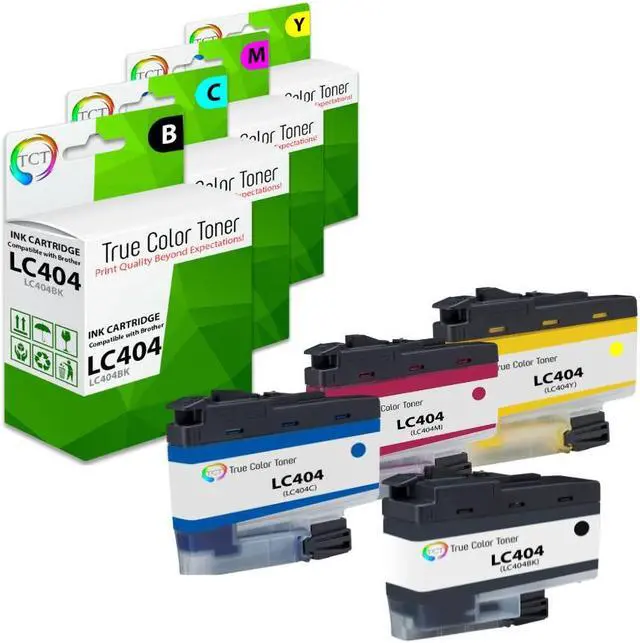 Alt view image 3 of 6 - TCT LC404 Ink Cartridge 4 Pack - Premium Compatible Replacement for Brother LC404 LC404BK LC404C LC404M LC404Y Works With Brother MFC-J1205 J1215