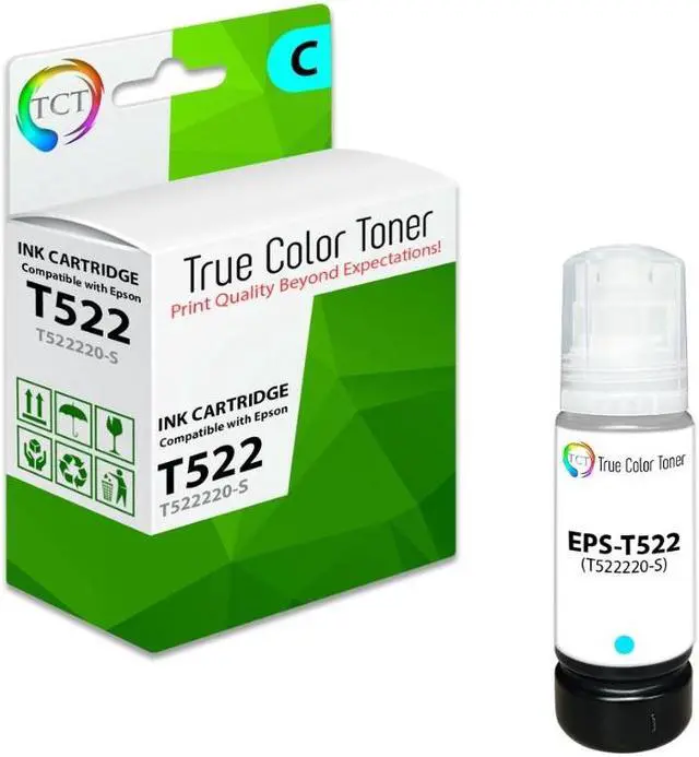 Main image of TCT Premium Refill Ink Bottle for Epson T522 T522220-S Cyan Works With EcoTank ET-2720 ET-2800 ET-4800 ET-2803 ET-4700 ET-2760 ET-4760 ST-4000 ST-2001