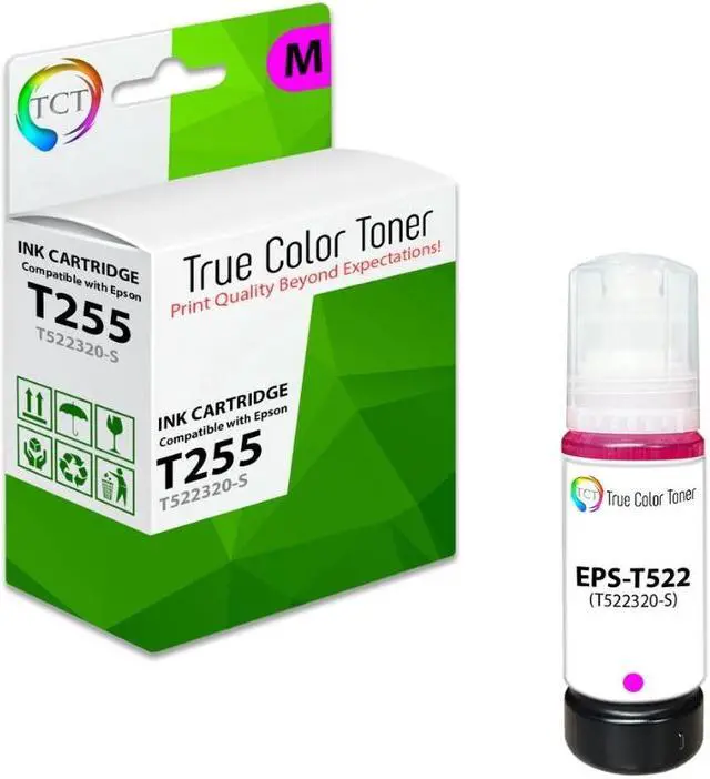 Main image of True Color Toner Premium Refill Ink Bottle for Epson T522 T522320-S Magenta Works With EcoTank ET-2720 ET-2800 ET-4800 ET-2803 ET-4700 ET-2760 ET-4760 ST-4000 ST-2002