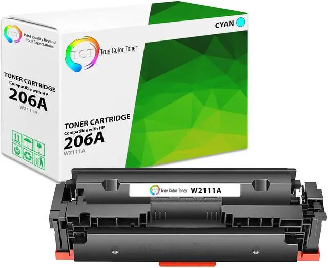 Main image of True Color Toner 206A Cyan Toner Cartridge - Premium Compatible Replacement for HP 206A W2111A Works With HP Color LaserJet Pro M255dw M282 283fdw 283fdw
