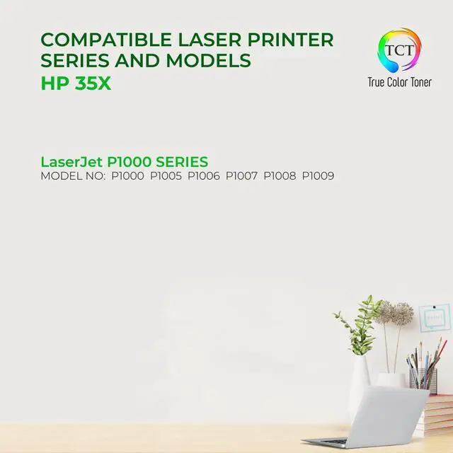 Alt view image 2 of 6 - True Color Toner 35X Toner Cartridge 2 Pack - Premium Compatible Replacement for HP 35X CB435X Black High Yield Works With HP LaserJet P1005 P1006 P1007 P1008 P1009