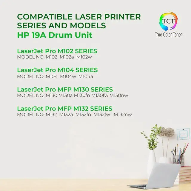 Alt view image 2 of 6 - TCT 19A TAA Compliant Drum Unit - Premium Compatible Replacement for HP 19A CF219A Black Works With HP LaserJet Pro MFP M130NW M130FW M130A M132NW M132FW M132A, M102W M102A M104W M104A Printers