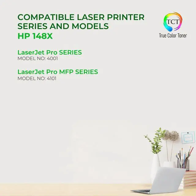 Alt view image 2 of 6 - True Color Toner 148X Toner Cartridge 2 Pack - Premium Compatible Replacement for HP 148X W1480X Black High Yield for HP LaserJet Pro 4001 4001dn