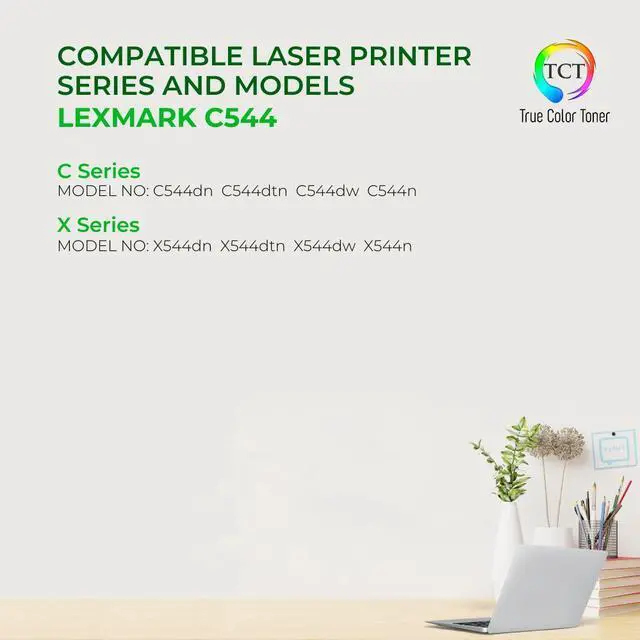 Alt view image 2 of 6 - True Color Toner Premium Compatible Toner Cartridge Replacement for Lexmark C544 C544X1CG Cyan Works With Lexmark C544DN C544DTN C544DW X544DN X544DTN